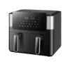 8L 2000W Stainless Steel Air Fryer Double Basket Digital Display with 8 Cooking Presets Oilless Cooker Dishwasher Safe Basket 1