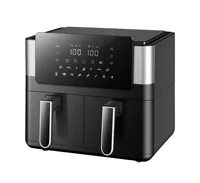 8L 2000W Stainless Steel Air Fryer Double Basket Digital Display with 8 Cooking Presets Oilless Cooker Dishwasher Safe Basket 1