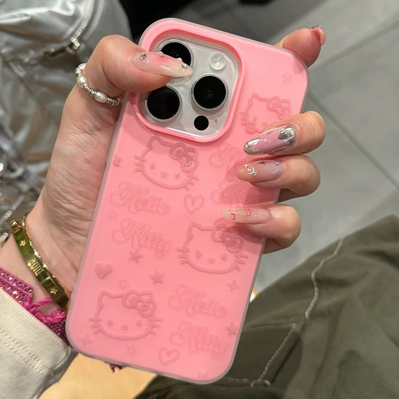 

Kawaii Sanrio аниме матовый чехол для телефона Iphone милый Hello Kitty мультфильм сердца без цветов анти падение мягкий чехол подарки для девочек