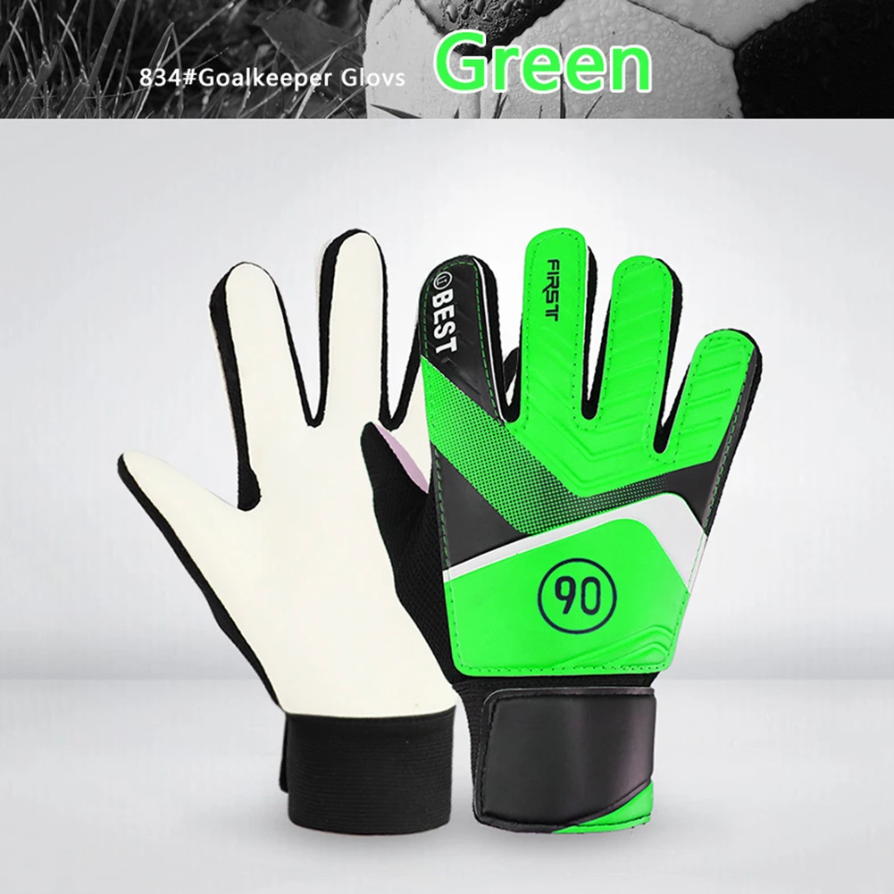 Goalkeeper Gloves Latex Support Football Match Gloves Full Finger Protection Anti-Slip Waterproof Breathable for Kids Adults