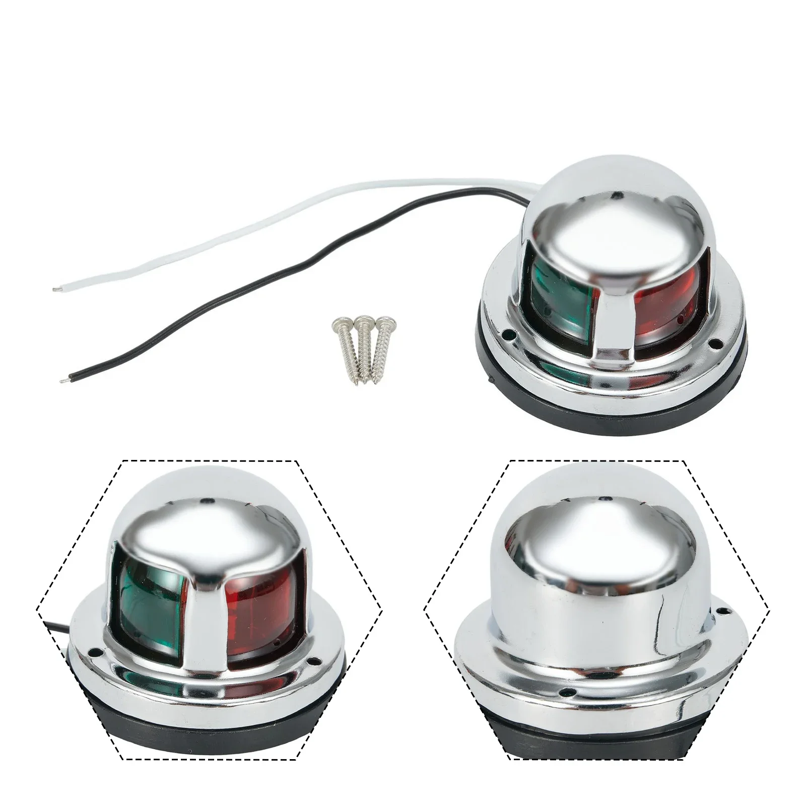 Indicator Navigation Lights Green Polycarbonate Lens Boat Indicator Light For Pontoon Yacht Skeeter 225 Degrees