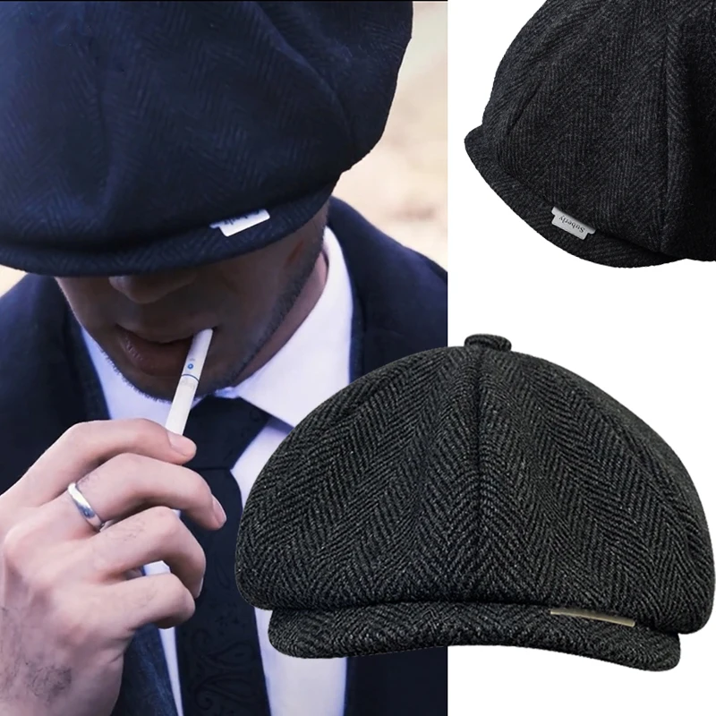 men's berets basque Brand Wool Newsboy Caps Men Flat Caps Women Coffee British Gatsby Cap Autumn Winter Wool Hats Top Grade Beret DROPSHIPPING BLM67 male beret