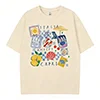 Capri Italia Retro Graphic Seafood Vacation Oversized Women's T - Shirt - XS (Khaki)