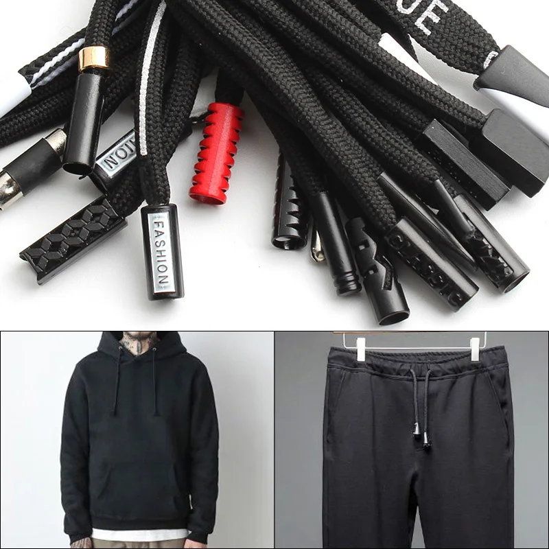 Trouser Waist Drawstring Black Round Rope For Women Men's Hoodie Coats Sports Pants Waist Elater Belt Rope DIY Apparel Supplies