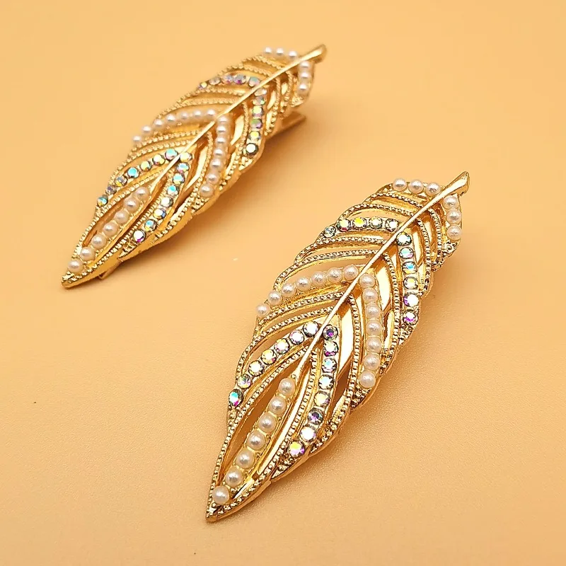 

2pcs rhinestone leaves for decorative hairpins hair accessories