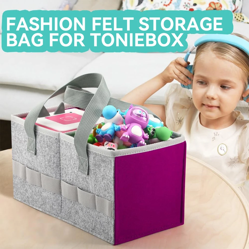 Coffret de démarrage avec mallette de transport et figurines Tonies, sac pliable en feutrine pour accessoires Toniebox_voghion.com
