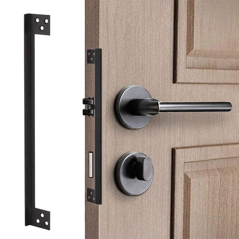L-shaped stainless steel latch guard, invisible latch guard, outer door lock/latch safety protector