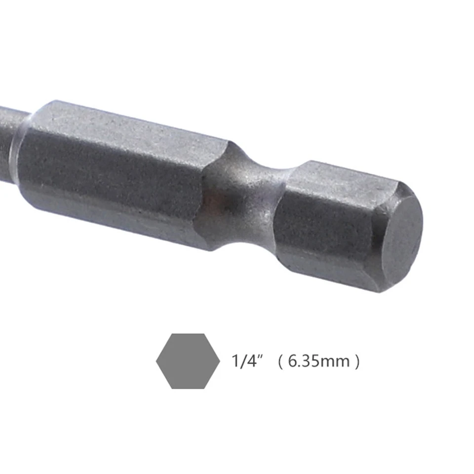 10 Stück Schraubendreher-Bits Mit Vierkantkopf – 150 Mm, 1/4 Zoll Sechskant, Magnetisch, S2 Stahl