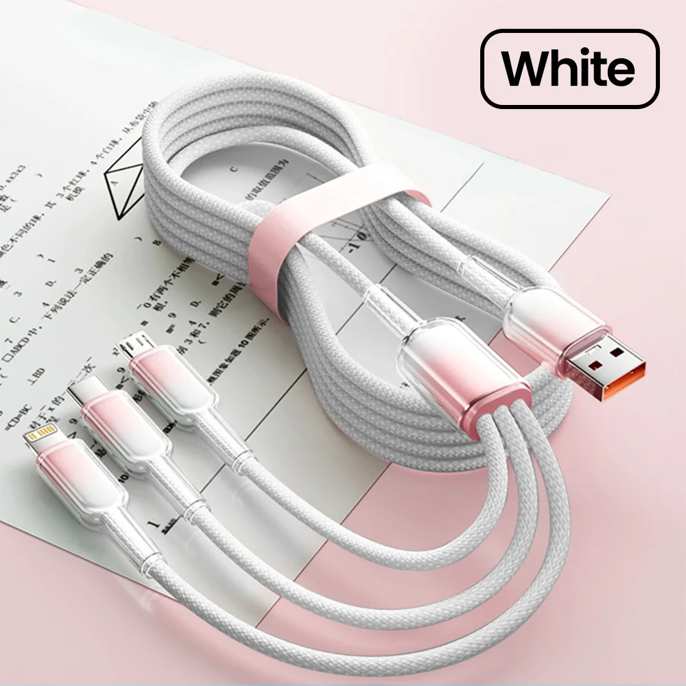 120 واط 3 في 1 USB A إلى Type-c/Lightning/Micro ال...