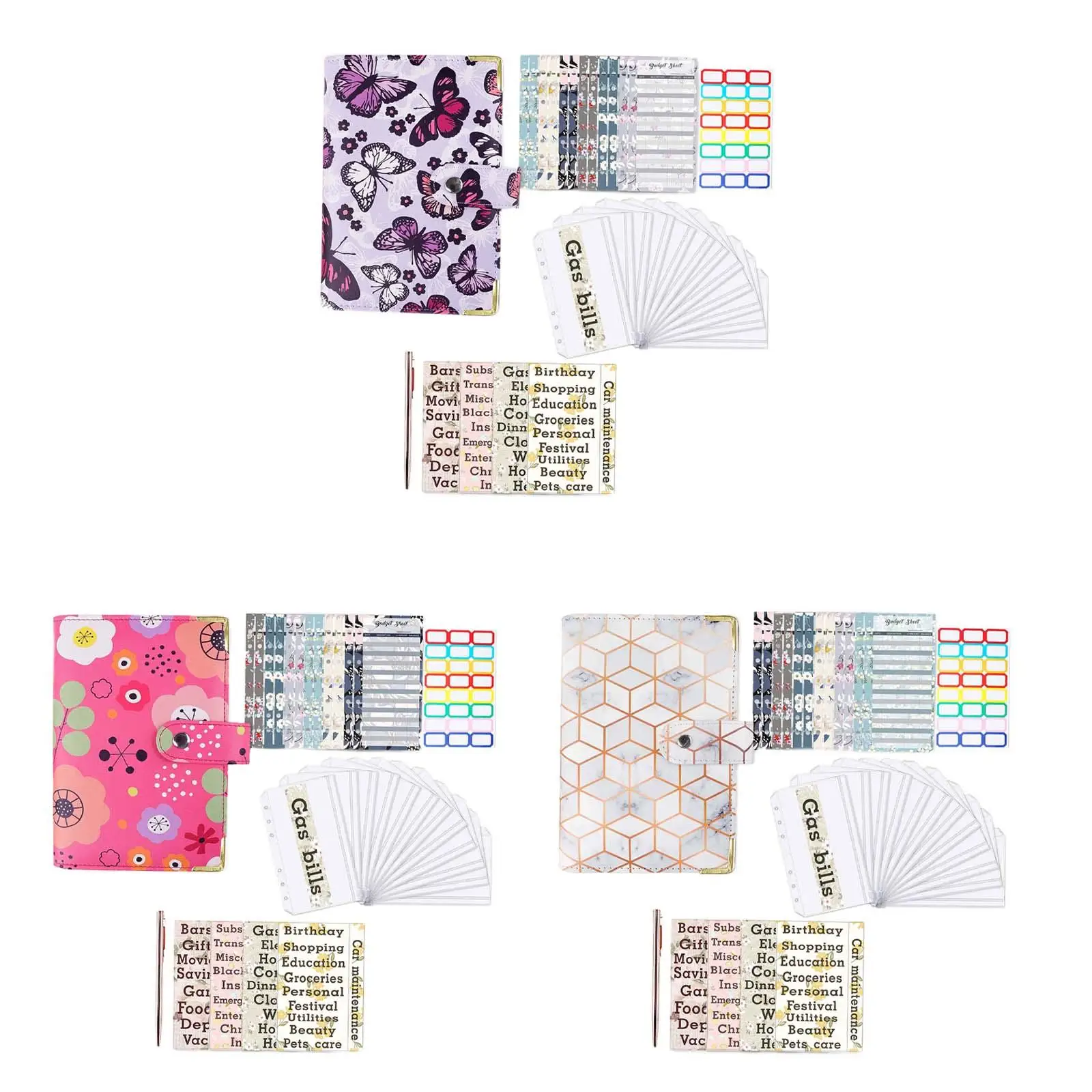 

A6 Budget Binder Planner, Budget Envelope, Clear PVC Pockets with Binder