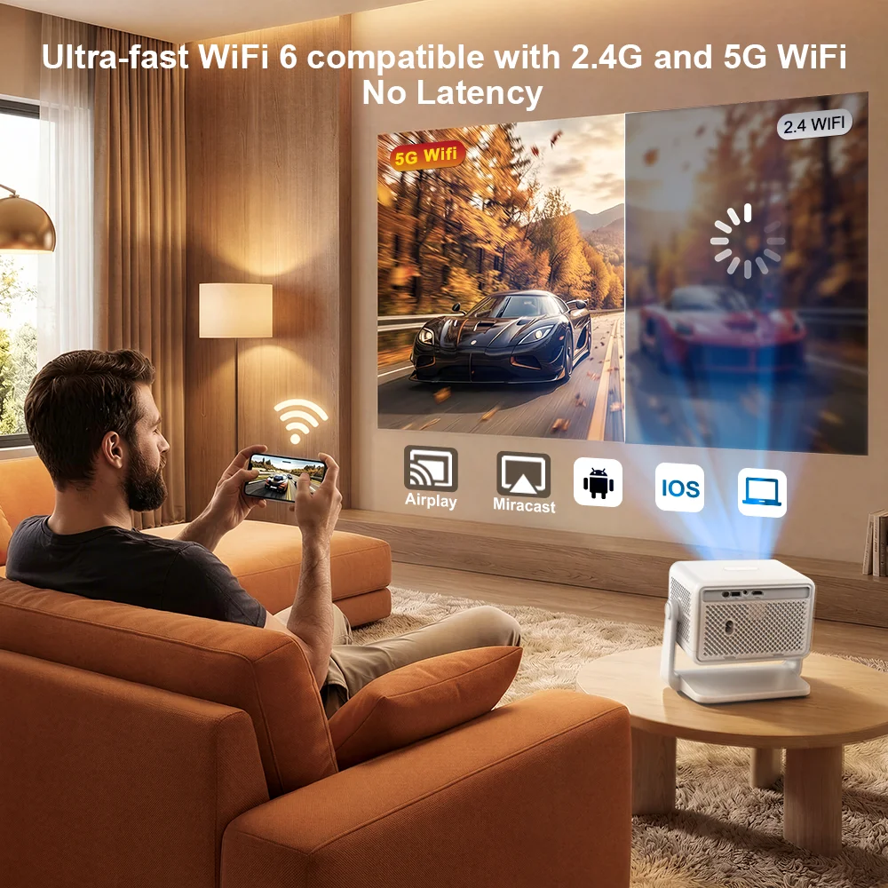 PG370MAX 풀 HD1080P 4K 휴대용 비디오 프로젝터 WIFI 안드로이드 700 ANSI 홈시어터 시네마 PG370 MAX 멀티미디어 빔 프로젝터
