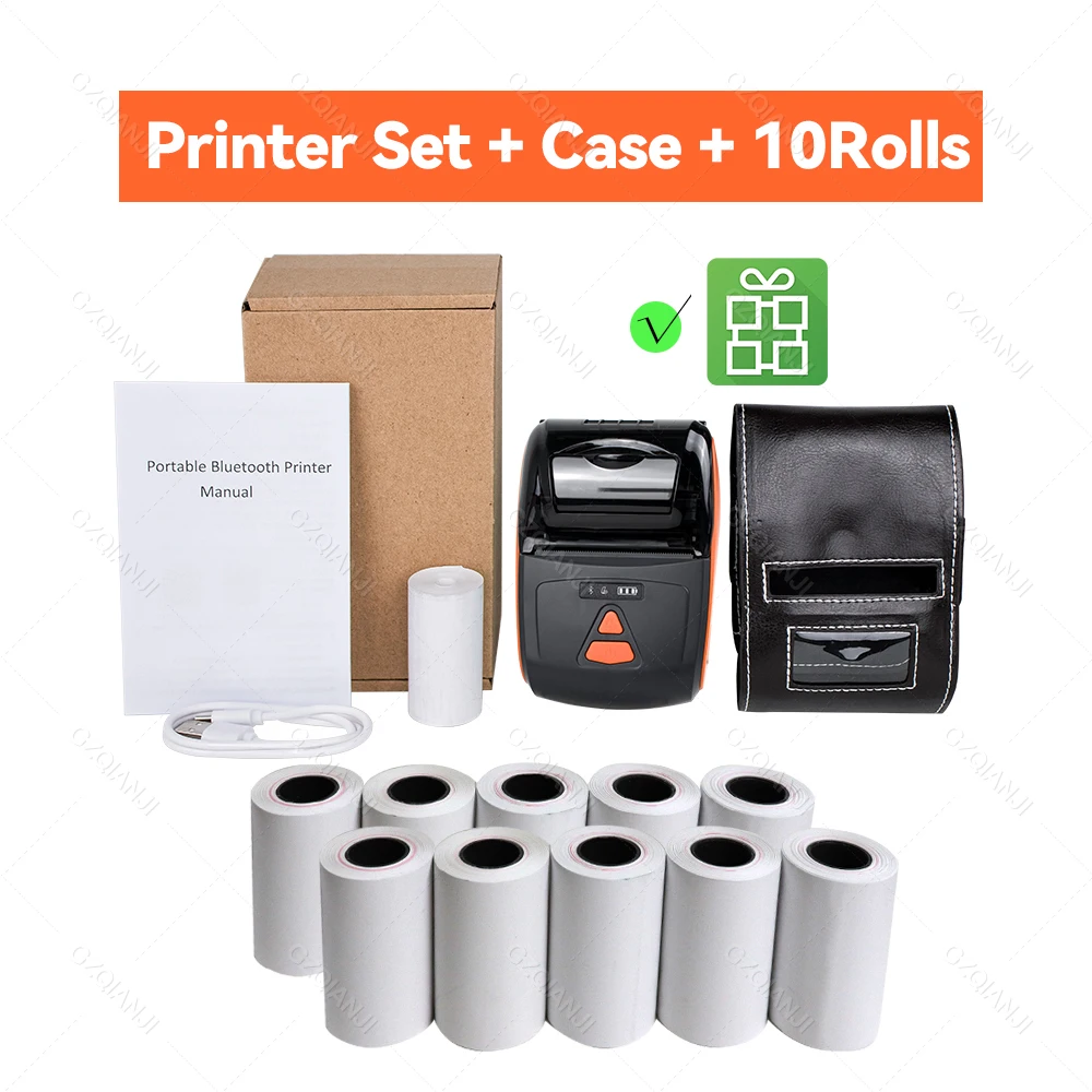 Protable Mini 2 inch Bluetooth Thermal Printer Wireless Receipt Bill Barcode Loyverse POS app on Android Phone Printer Maker 58 epson mini printer Printers