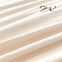 Ensemble de draps 3 pièces, housse de couette brodée avec nœud papillon rose, ensemble de literie confortable, couvre-lit pour toutes les saisons 6