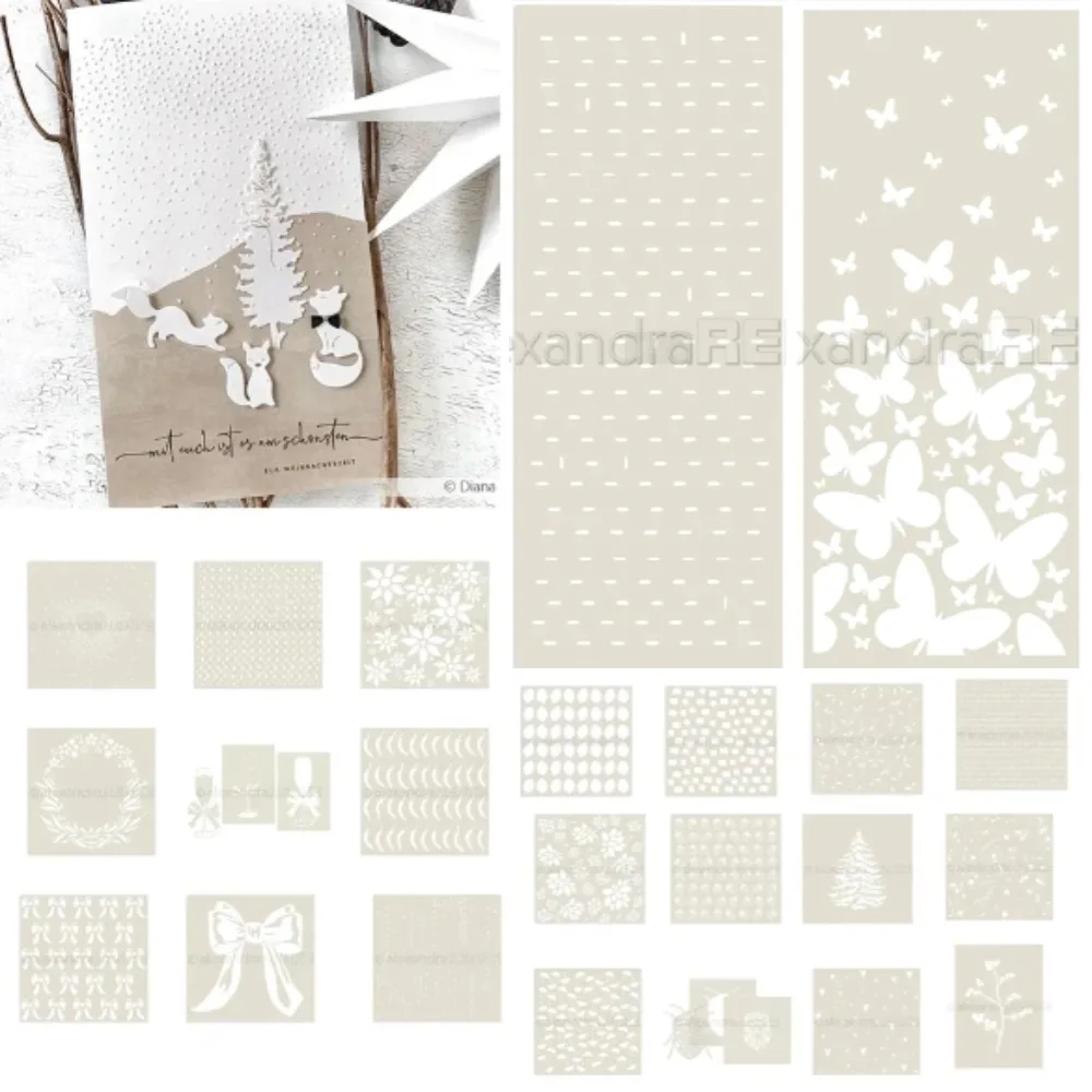Stencil Pattern Graffiti Drawing Tool Spray Painting Template DIY Window Scrapbooking Decor Bisquit pattern