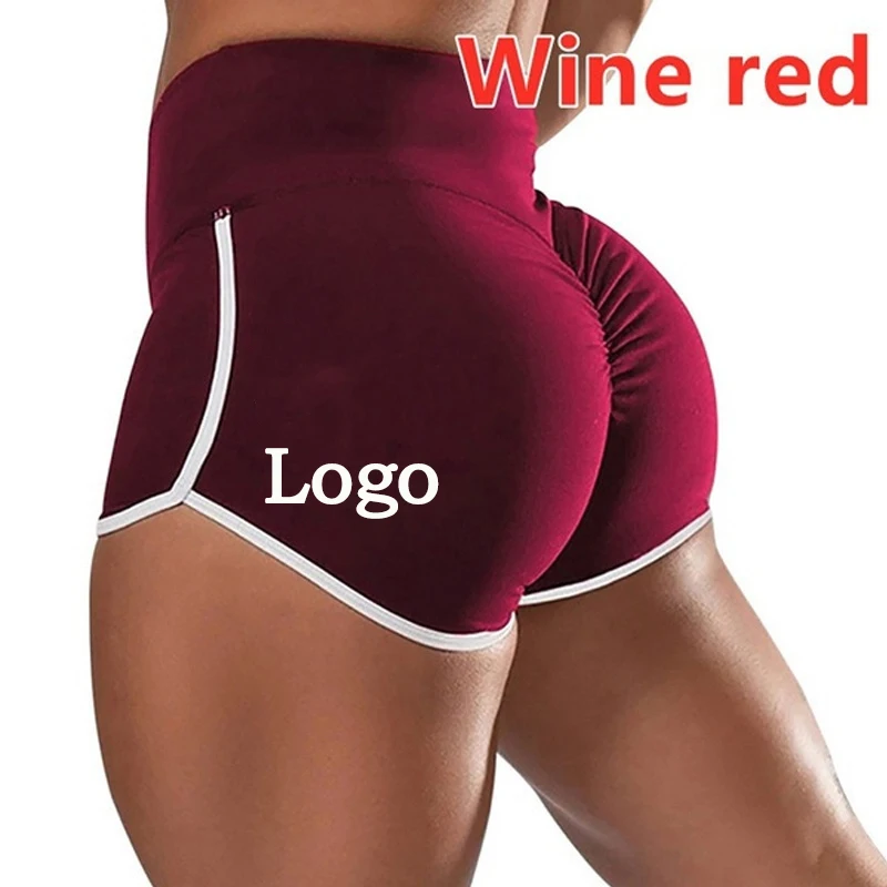 Description Picture 3 of itemCustom LOGO Women Shorts High Waist Fitness Sports Breathable Push Up Leggings Gym Running DIY Female Yoga Shorts S-5XL
