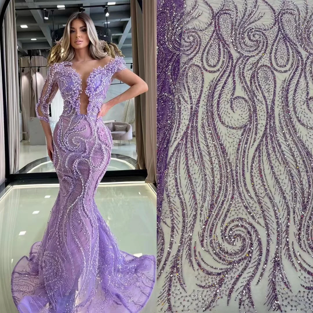 

Африканские блестки 5 ярдов, кружевная ткань с бисером, вышивка жениха, французская сетка с блестками, кружевная ткань для свадебной вечеринки, шитье HRF5743