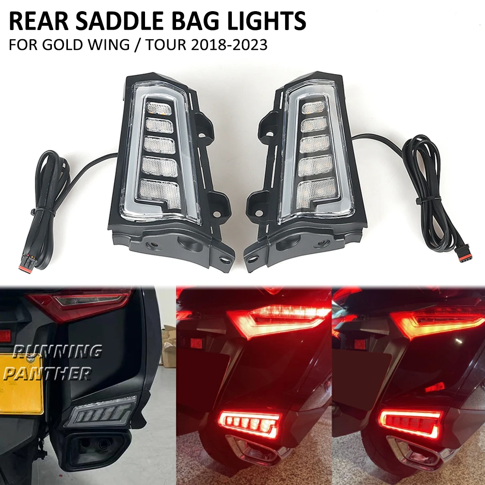 

For Honda Goldwing Gold Wing GL1800 Tour 2018-2023 2022 2021 Motorcycle Rear Saddlebag Saddle Bag Turn Signal LED Lights Lamp