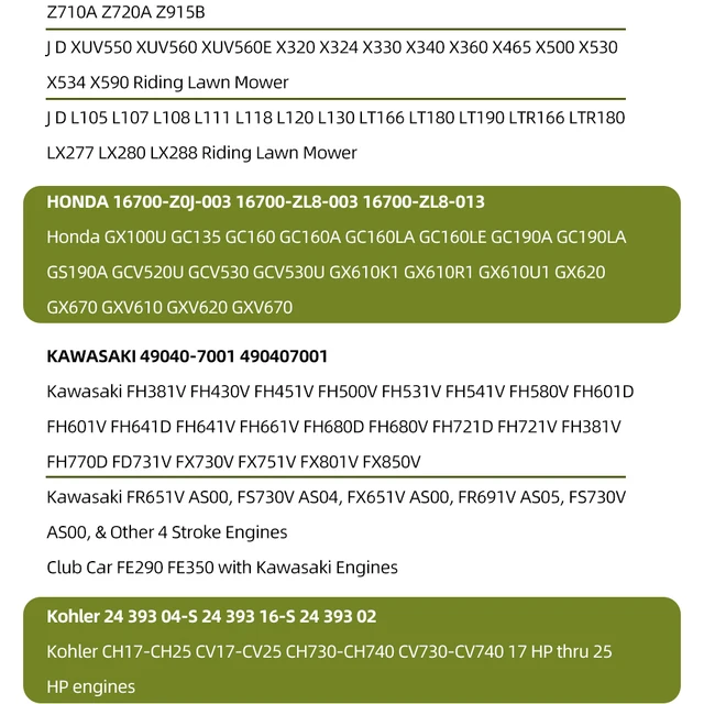 Pompa Carburante Per Motore Kawasaki FD731V FX730V FX751V FX801V - Foto 7