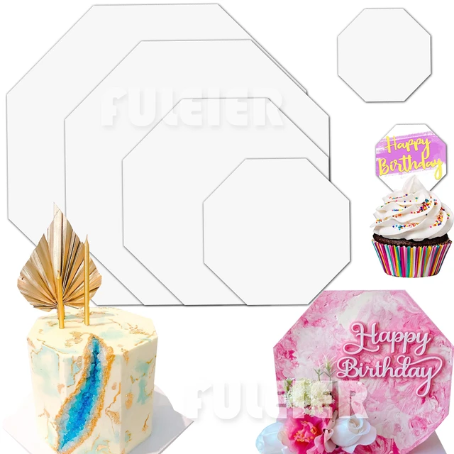 Disques à gâteaux hexagonaux en acrylique, bricolage Art, planche vierge,  plateau à gâteaux, support de décoration de gâteau, outil de cuisson de  pâtisserie, cartes de Place - AliExpress