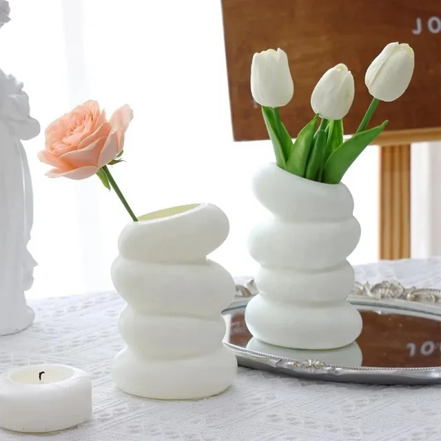 Plastic Spiral Vase Nordic Flower Arrangement Container For Home Garden Decoration Dining Table Bedroom Ornaments Wedding Party