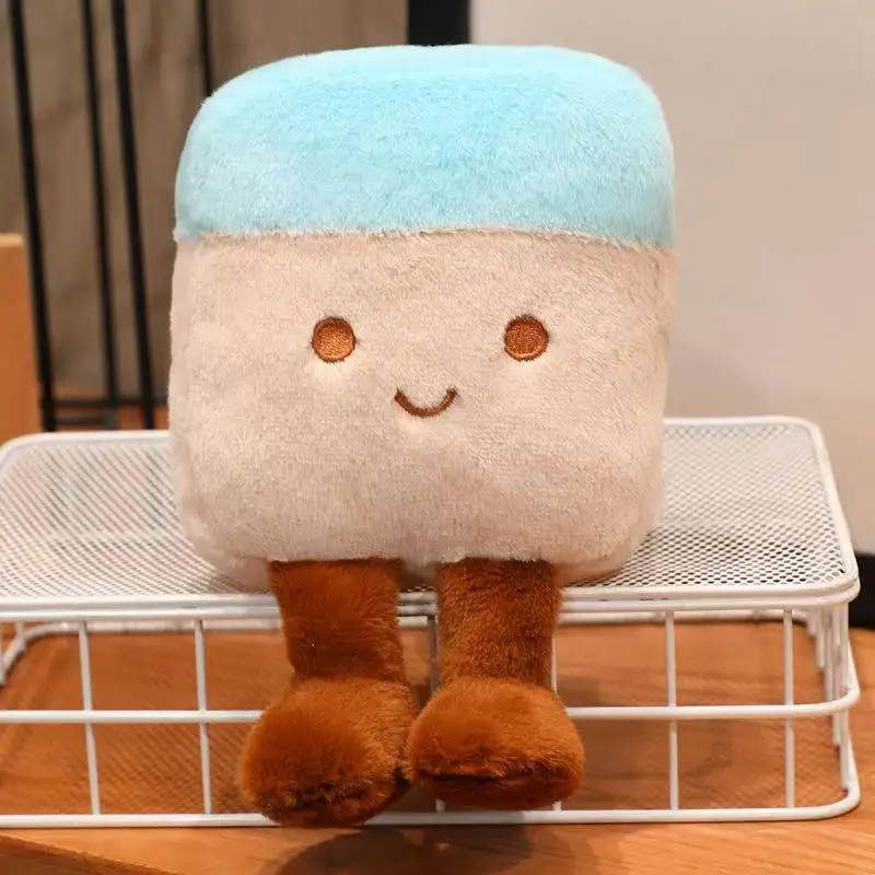 Kawaii Stationery Series Plush Toys Soft Fluffy Cartoon Ruler Pencil Eraser Pendnat Doll Lovely Desktop Decor Bags Hanging Toys