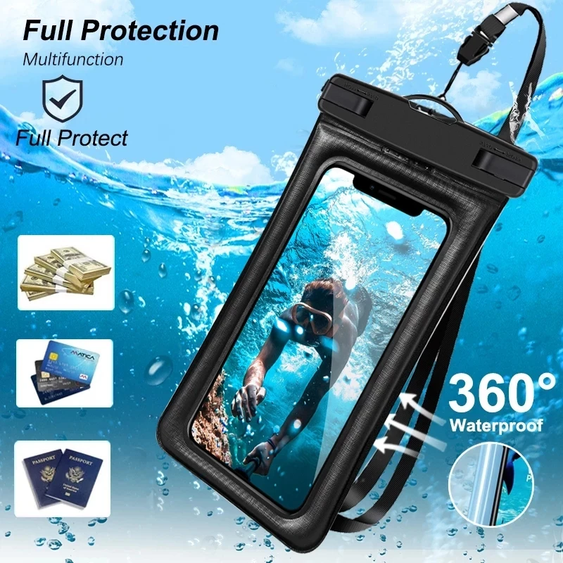 Drijvende Airbag Waterdichte Zwemmen Tas Telefoon Case Voor Iphone 11 12 13 14 Pro Max Samsung S23 S22 Xiaomi 13 huawei P30 20 Lite Cover