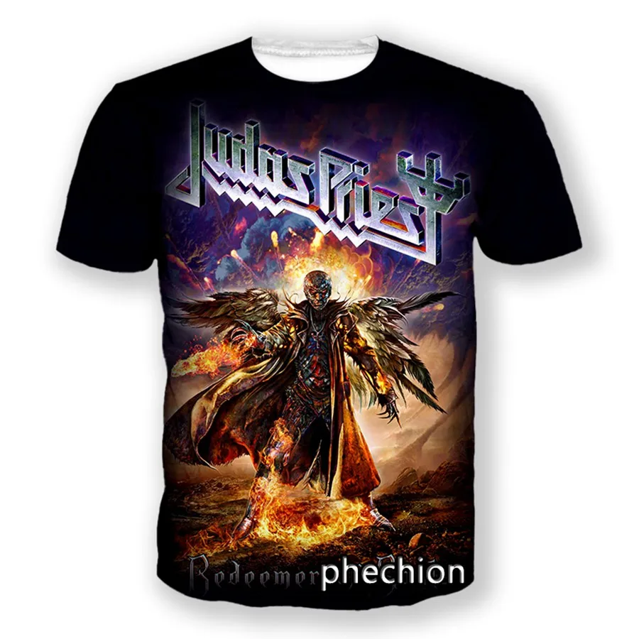 Short Sleeve T Shirt Metal Judas Priest Band Album 3D Print Men/Women Hip Hop Streetwear