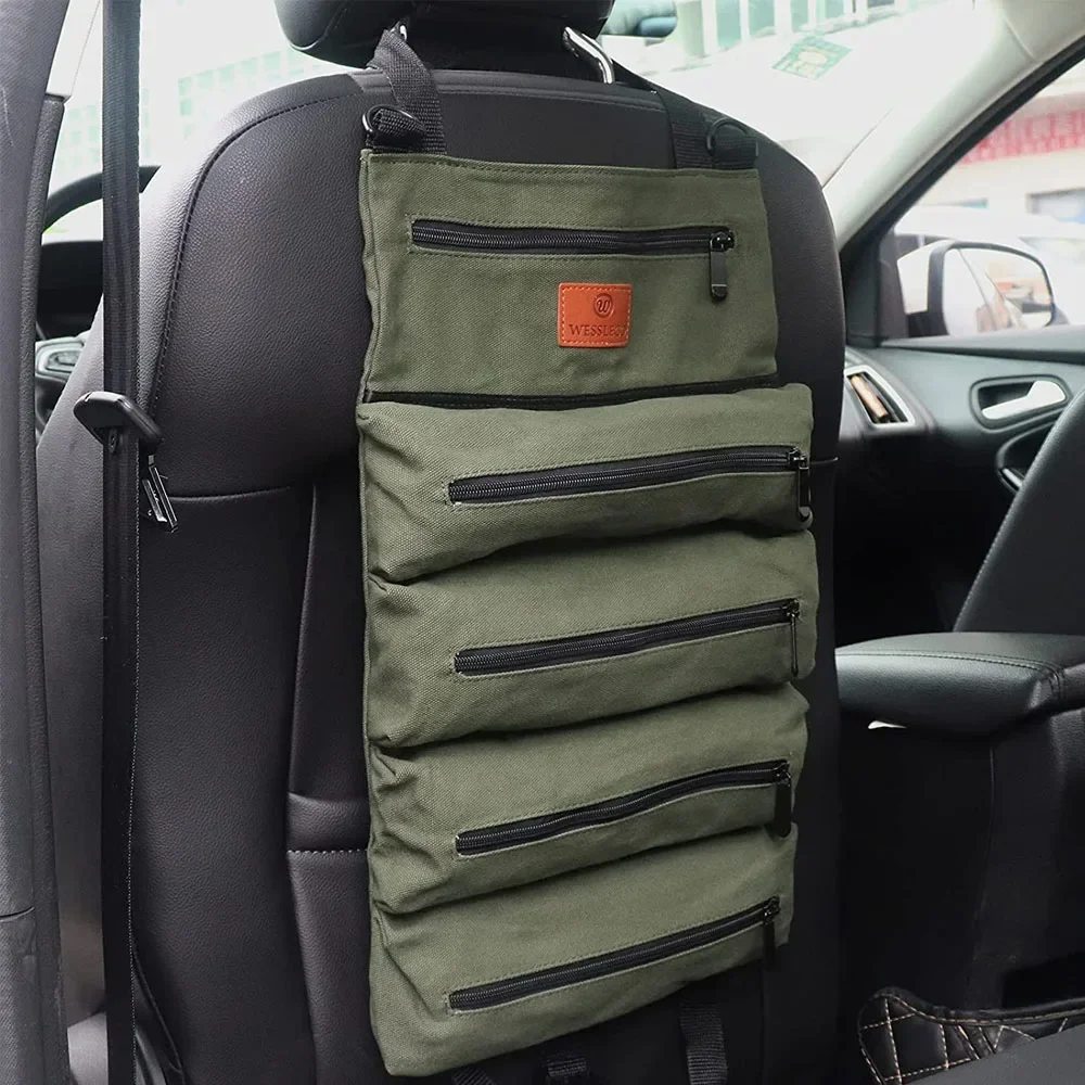 Mehrzweck werkzeug Roll beutel Schraubens chl üssel Werkzeuge Beutel Organizer Eimer hängen Reiß verschluss Träger Autos itz lehne Organizer Kosmetik tasche