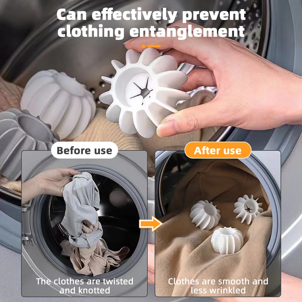 Laundry Ball 8Pcs Silicone Laundry Ball Anti-tangle Catcher Reusable Clothes Cleaning Tools Washing Machine Pet Hair Remover Filter
