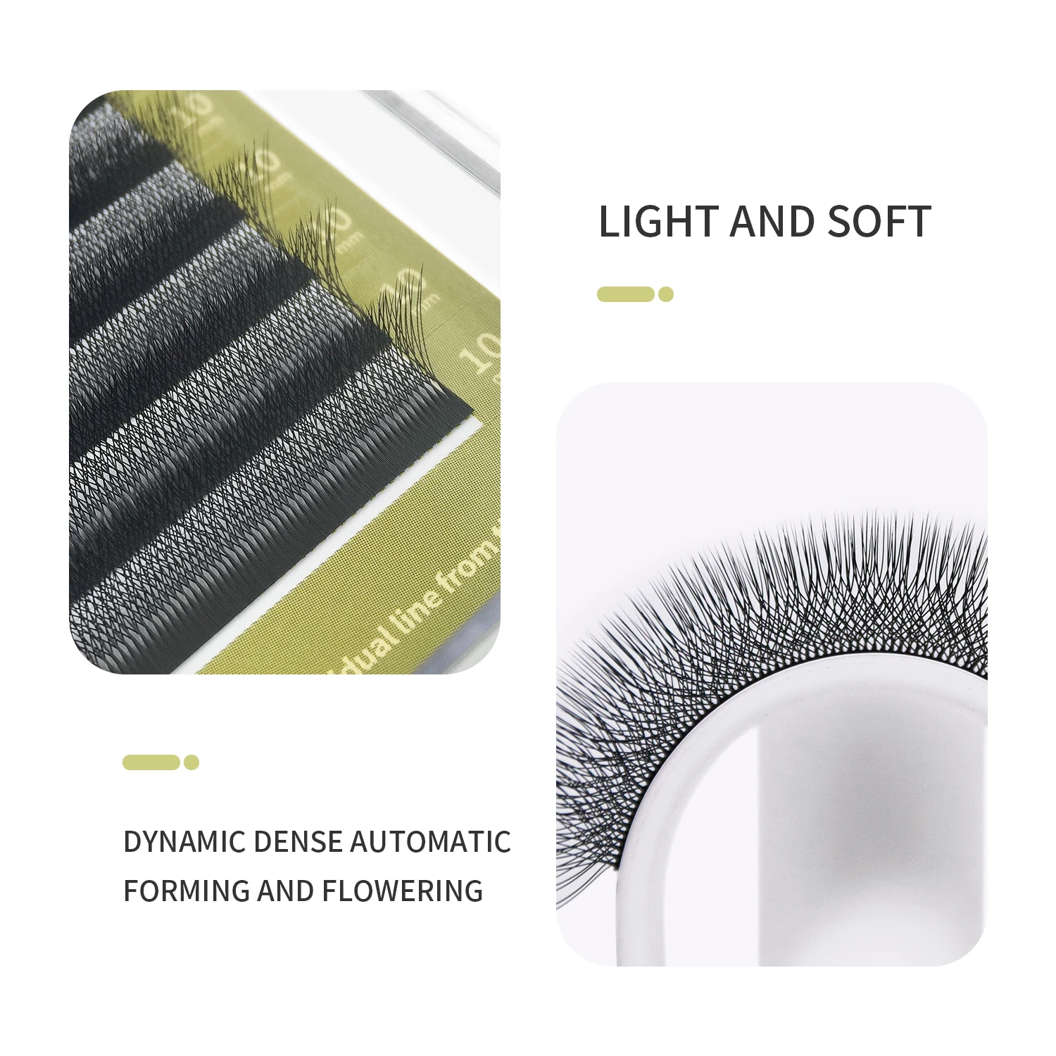 GLAMLASH 4D5D W Shaped Faux Russian Wholesale Four Leaves Eyelashes Clusters Easy Fan Volume Lashes Extension Makeup