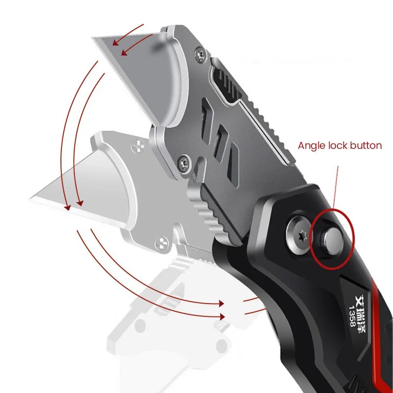 Art Knife Heavy Duty Trapezoidal Paper Cutting Tool Holder Telescopic Folding Disassembly Industrial Grade