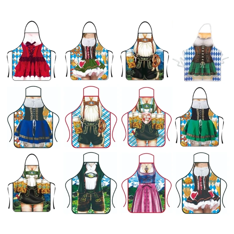 

3D Funny Oktoberfest Apron Kitchen Dinner Party Cooking Aprons Adult Women Men R7UB