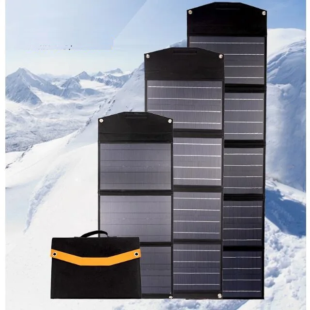 

60W 5V 18V Solar charger Solar folding pack charged 12V battery with dual USB+DC output