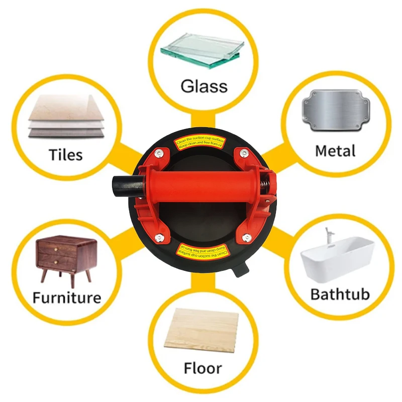 New 8 inch Vacuum Suction Cup 220kg Bearing Capacity Heavy Duty Vacuum Lifter for Granite Glass Lifting Strong suction cup