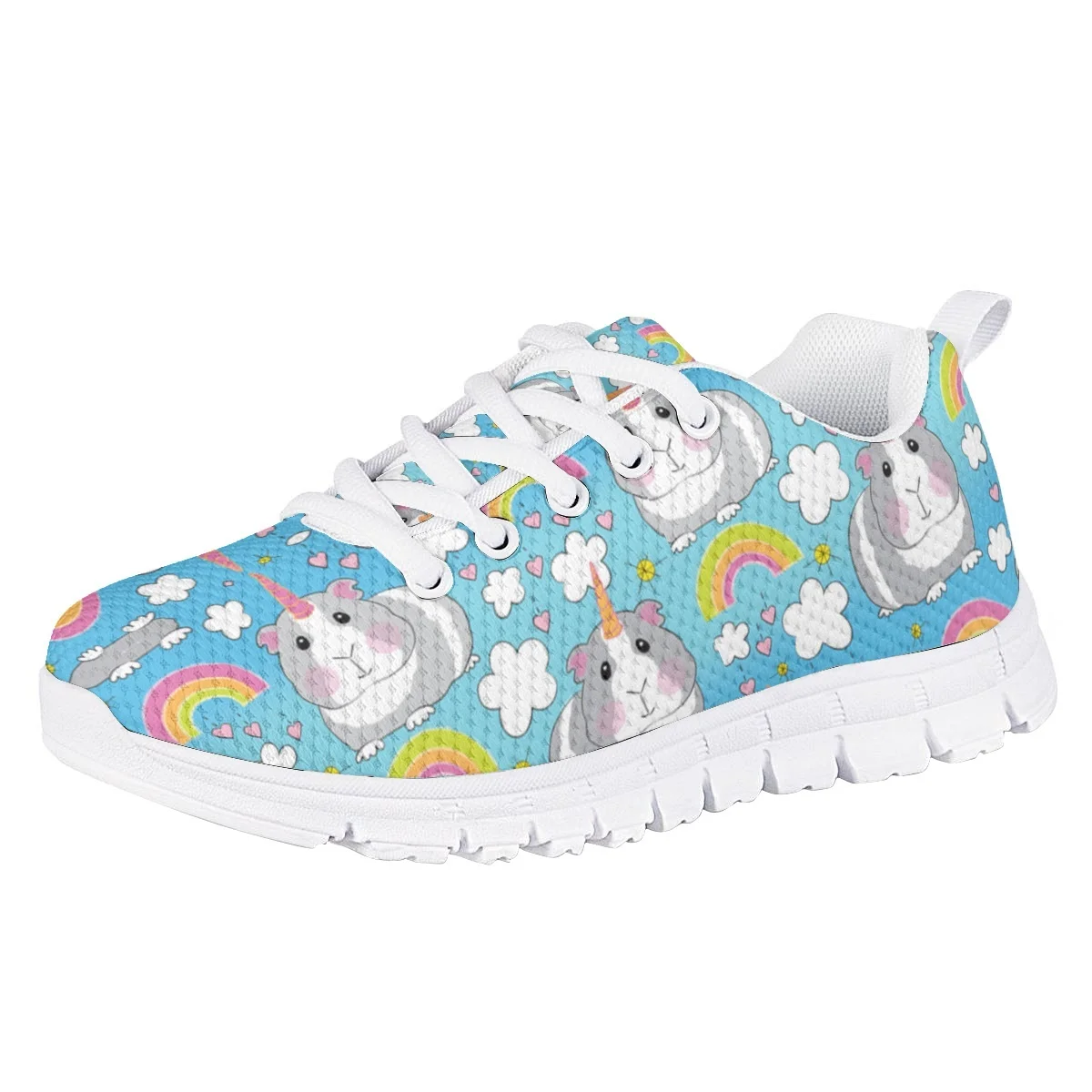 

Spring Summer Girls Cute Cartoon Hamster Print Sneakers Shoes Kawaii Animal Teen Girls Mesh Shoes Child Running Flats Shoes New
