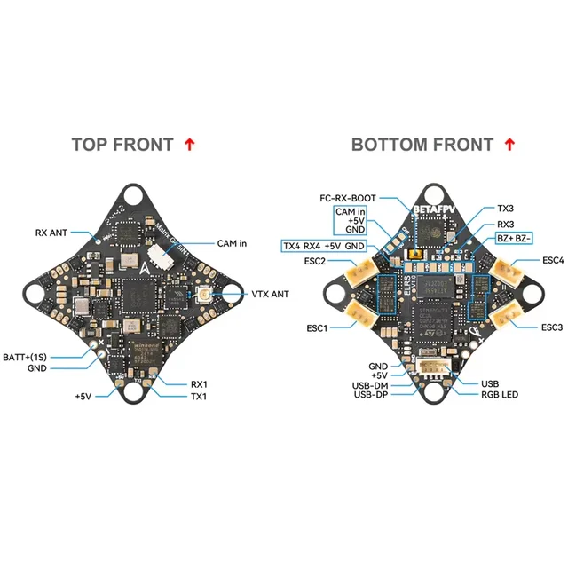 BETAFPV Matrix 1S 5IN1 FC Brushless Flight Controller AIO For Meteor65 Pro Meteor75 Pro ELRS 2.4G Brushless Whoop Quadcopter 6