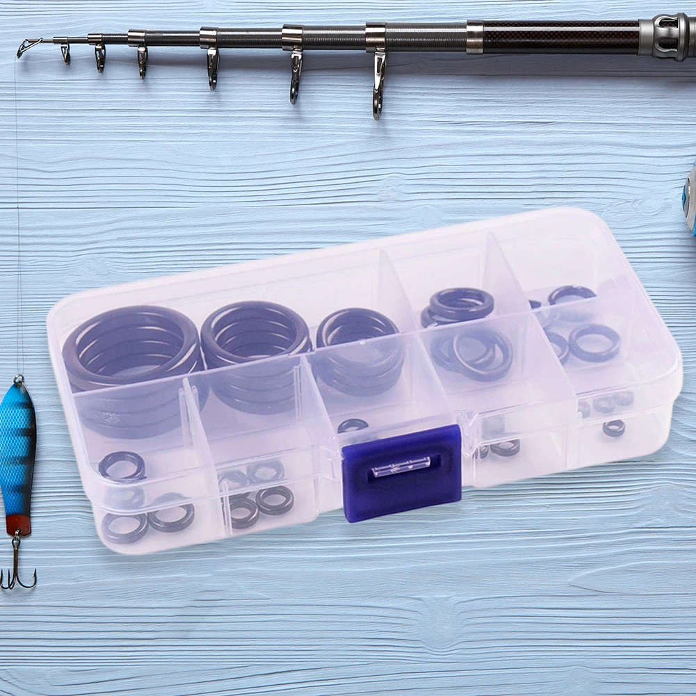 40pcs Fishing Rod Guides Ring Portable Round Connector Rig Ring Rod Repair Replacement Kit Fishing Tackle Accessories