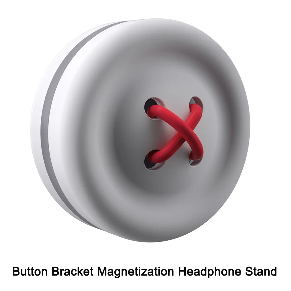 

White Silicone Magnet Button Bracket Powerful Magnetization Headphone Stand Winding Storage Carrier For Game Earphone Headset