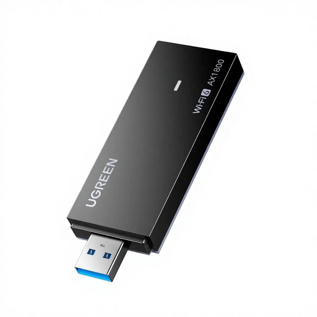 UGREEN AX1800 외부 WiFi 어댑터 데스크탑 PC USB WiFi 6 동글 5GHz/2.4GHz 듀얼 밴드 WAP3-SAE 호환 Windows 10/11