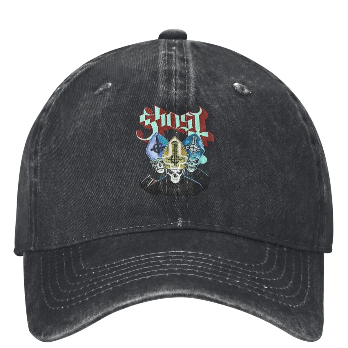 

Джинсовая бейсболка Ghost BC Band, забавная уличная шляпа от солнца, летняя Женская Бейсболка для пар