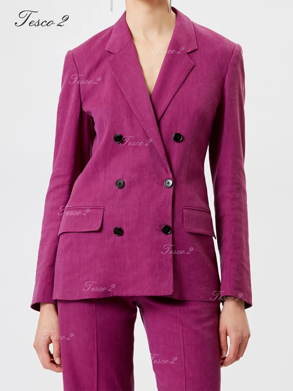 2 Pieces Women's Suit Triple Breasted Peak Lapel Suit For Women Formal Office Business Suit Ladies Pantsuits