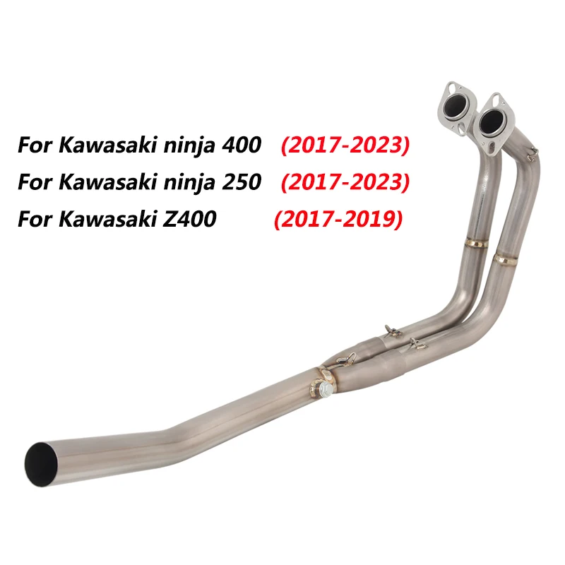 

Slip On Motorcycle Front Connect Tube Headers Pipe Titanium Alloy Exhaust System For Kawasaki Ninja 400 250 2019-2023