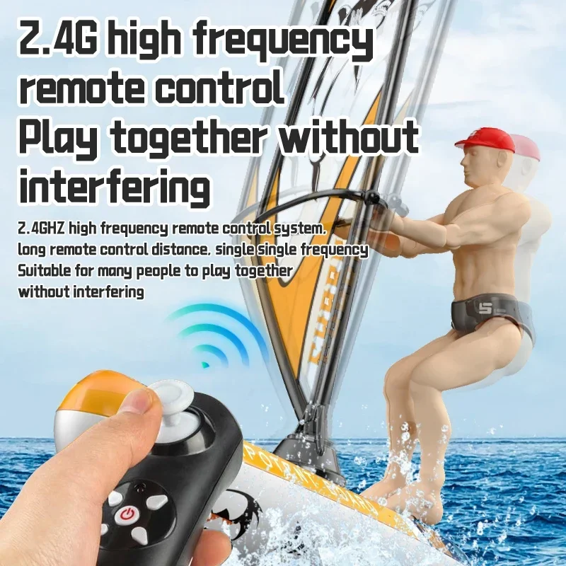 Rc Boat Sailboat Yachting Kayaking Remote Control Sailing Rowing Boat Paddling Pool Waterproof Water Competition Toy