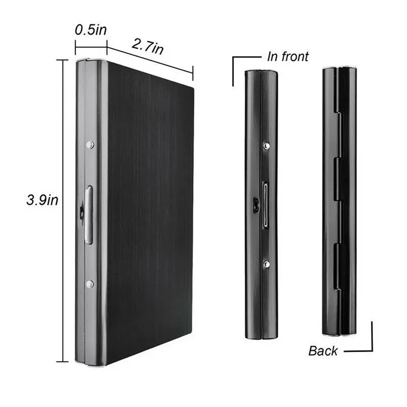 Sleek Aluminum RFID-Blocking Credit Card Holder - Large Capacity Slim Wallet Case with Enhanced Card Protection
