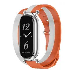 Cinturino Sostitutivo per Smartwatch Elegante in Pelle a Doppio Anello