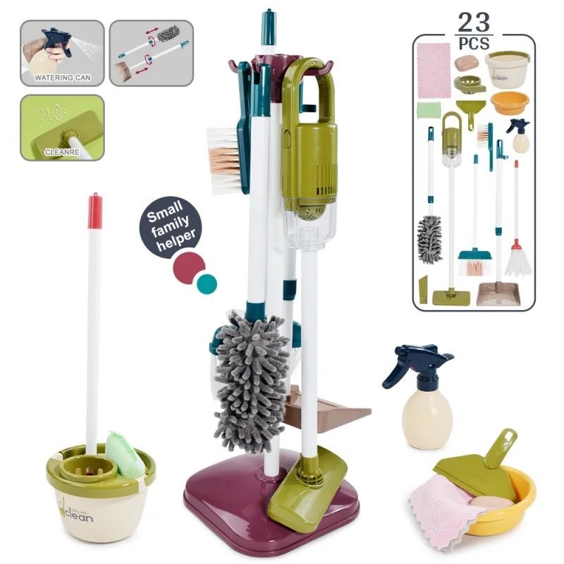 Kids Simulation Life Cleaning Toys Housework Pretend Play Tool Set & Hygiene Simulation Broom Vacuum Cleaner Tool Set for Kids cleaning toys vacuum cleaner toy children pretend play toys