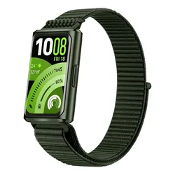 Nylon Braided Strap - Original Replaceable and Comfortable Watchband Accessory - Huawei Band 11 (Deep green)