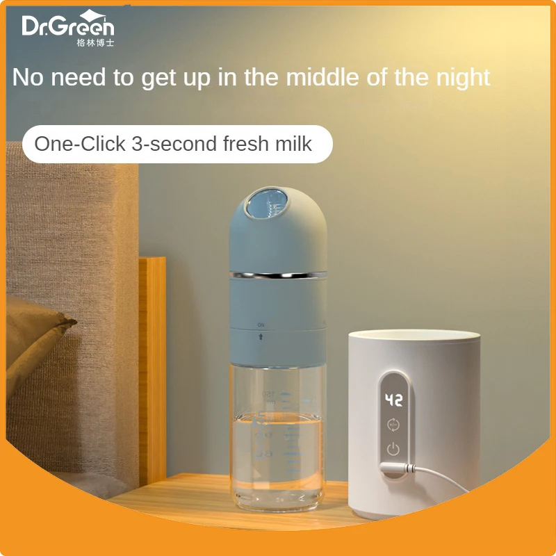 Dr.Green  Newborn Baby Bottle 4S Thermostatic Wide Mouth PPSU 180mL/240mL Sealed isolation Fast milk filling Removable/Washable 6