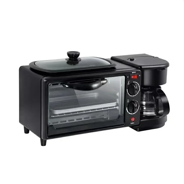 Kitchen appliances 600ml coffee cup frying pan 9L Toaster Oven Multifunction breakfast machine 3 in 1 Breakfast sandwich maker 6
