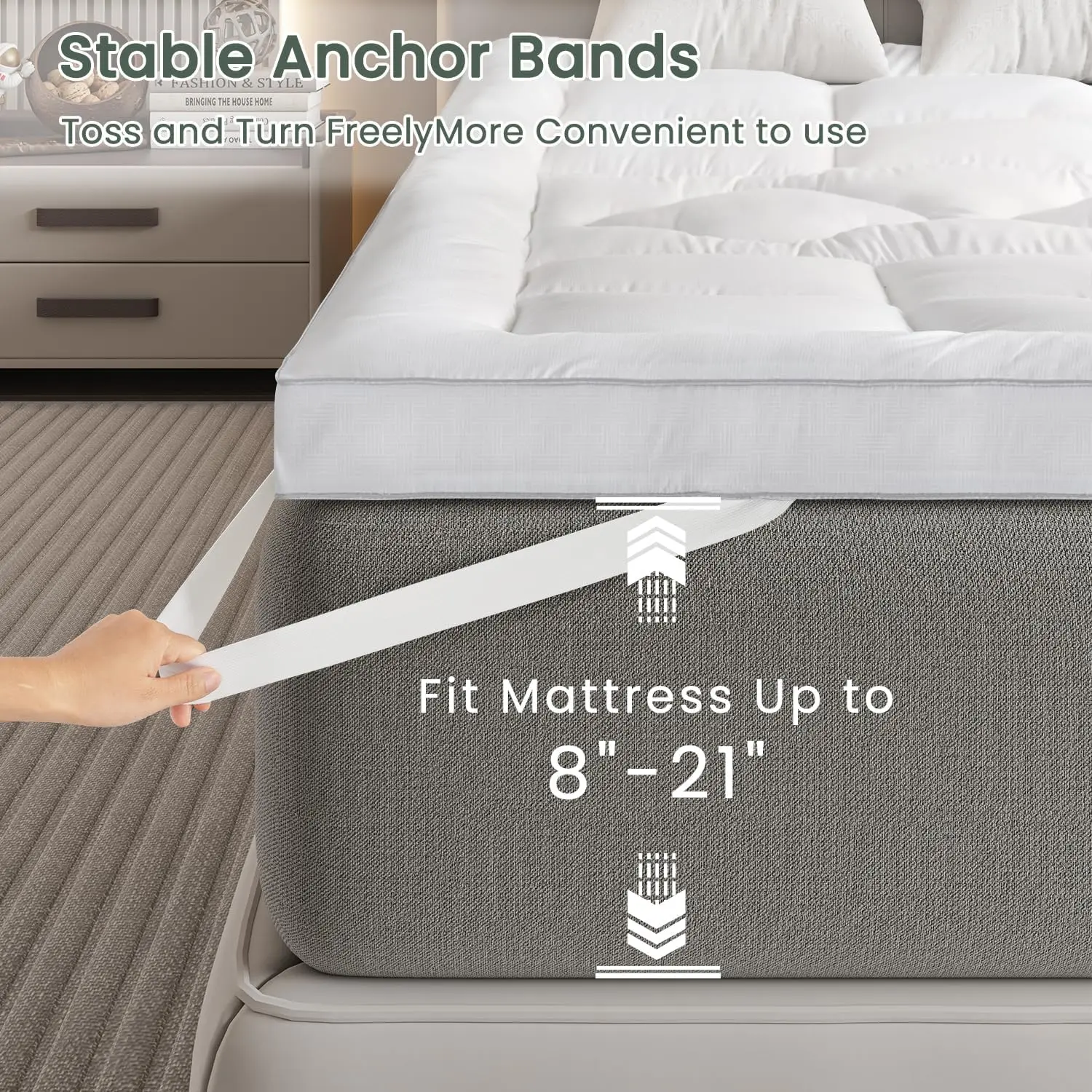 King Mattress Topper,Extra Soft Pillow Top Mattress Topper for Firm Bed,Extra Thick 800 GSM Down Alternative Fill,76 * 80 Inches